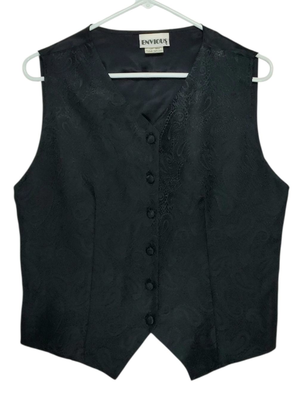 Envious Vintage Paisley Jacquard Vest Black Size L Gothic Steampunk